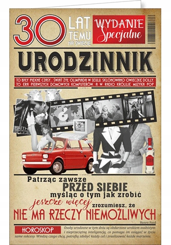 

Kartka na 30 urodziny z tekstem retro zabawna U45