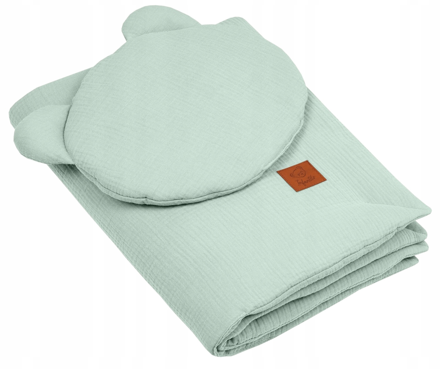 

Infantilo Komplet Kocyk Poduszka Teddy Muślinowy