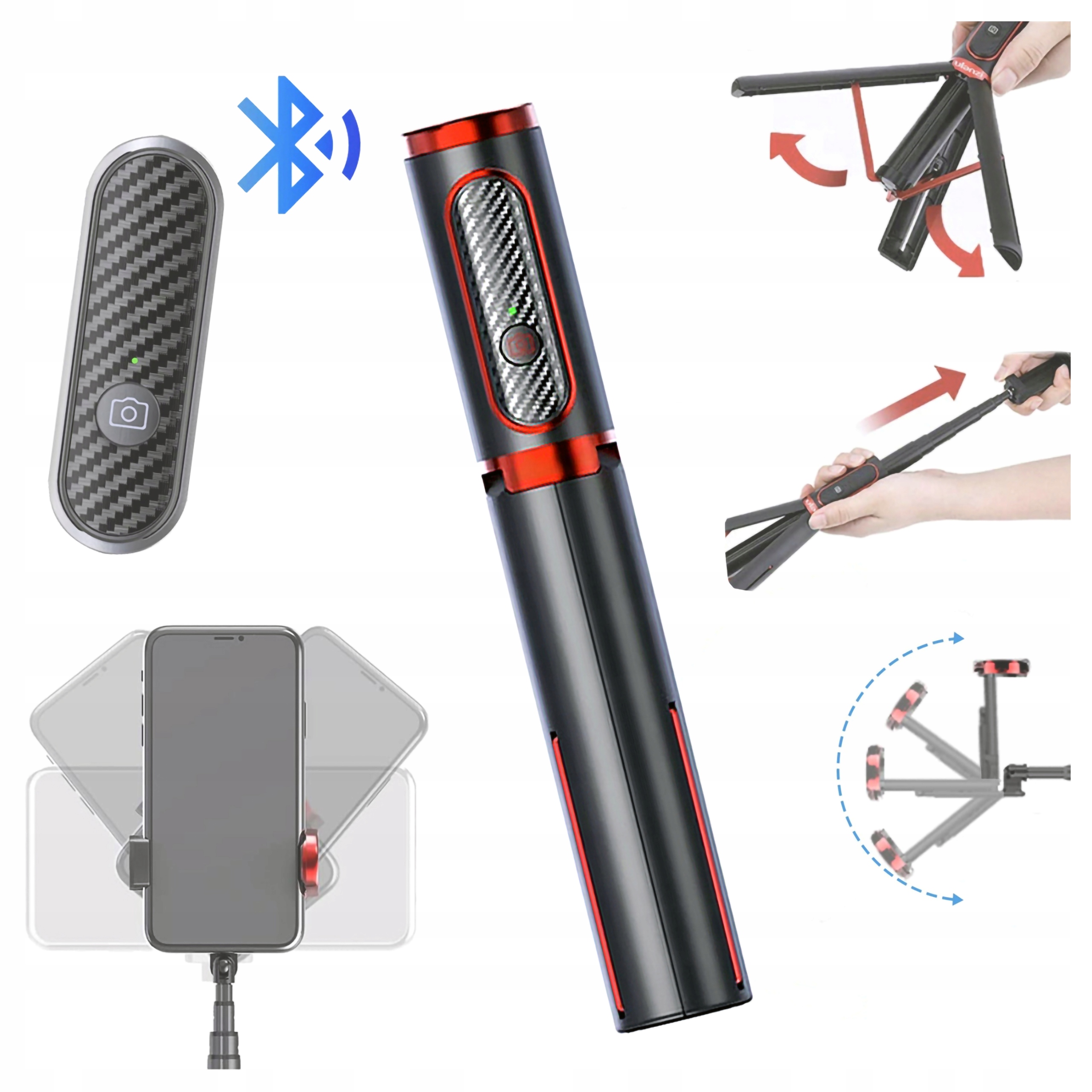 Stativ 2v1 teleskopické rameno s dálkovým ovládáním Bluetooth