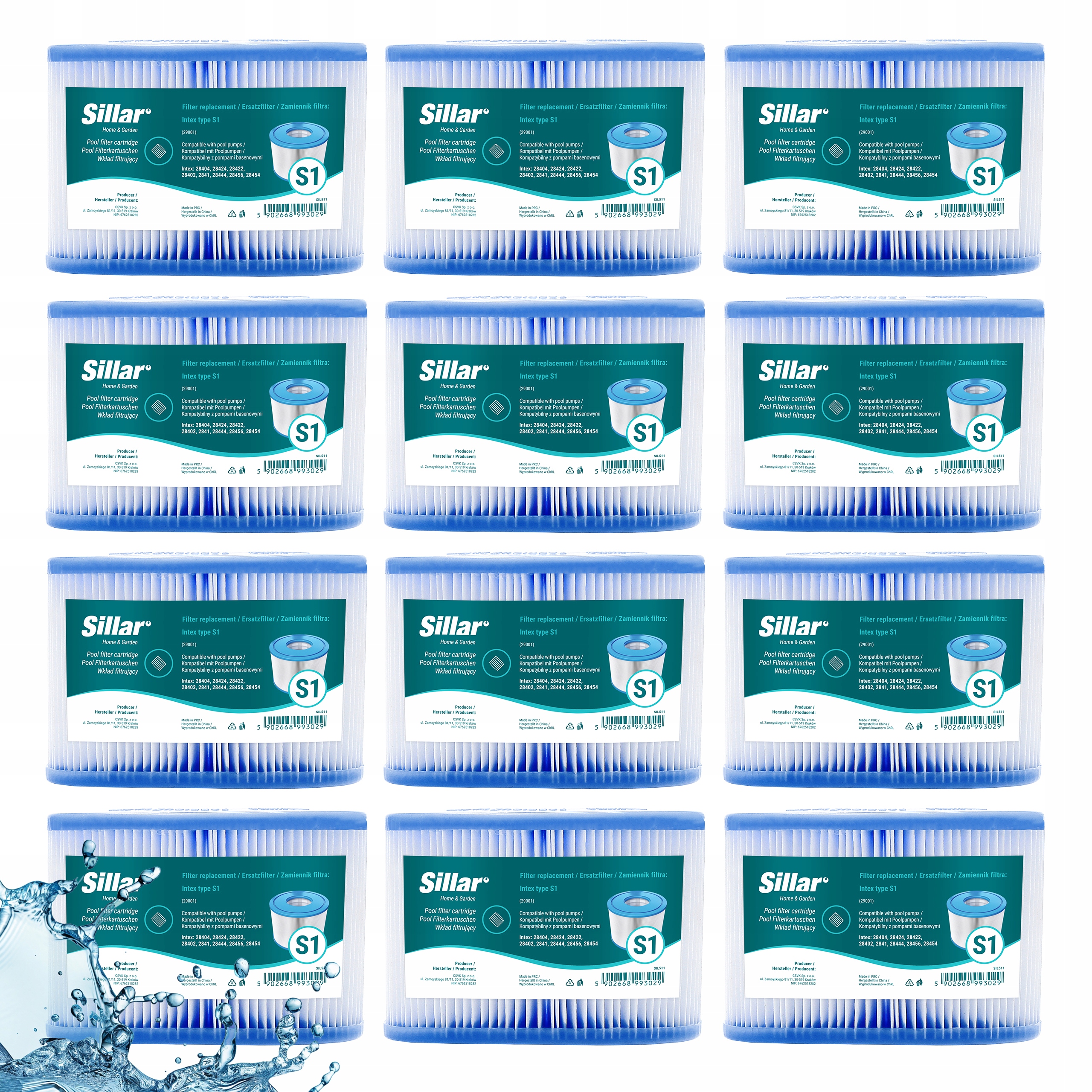 Filtr do jacuzzi basenu filtr do pompy do PureSpa Intex typ S1 29001 12 szt