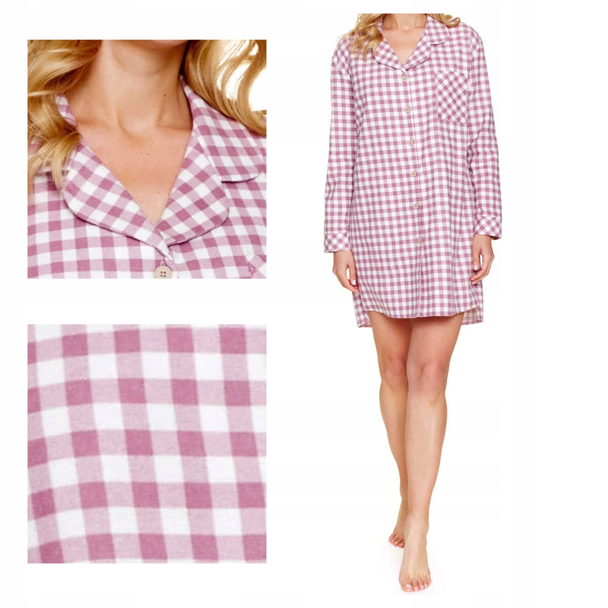 Dámská bavlněná noční košile Doctornap™ 7300, fialová, velikost S/m