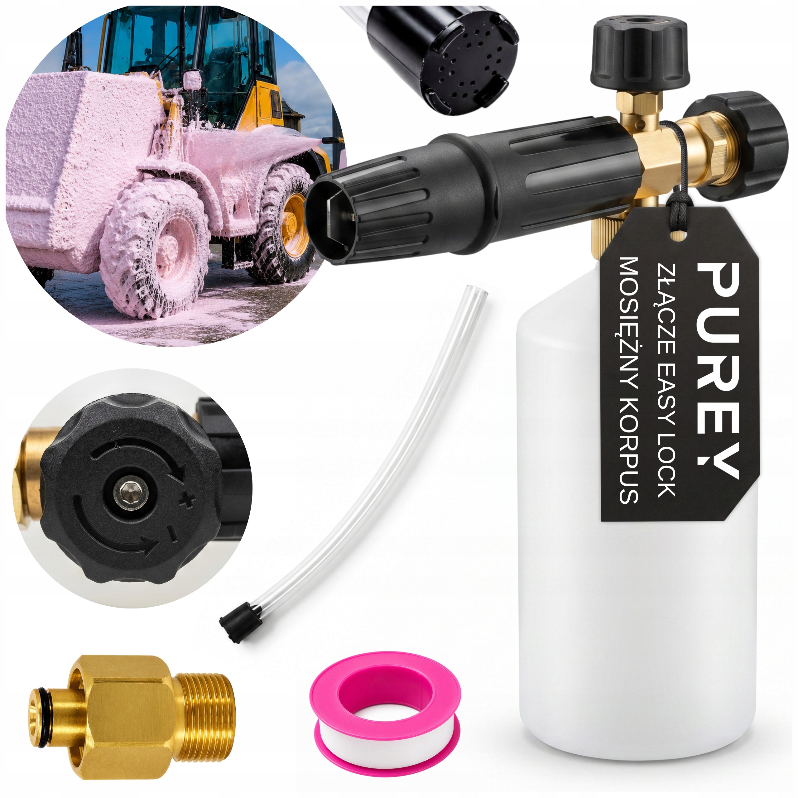 Pianownica Do Myjki Karcher Hd Hds Easylock Mosiężna Gęsta Piana Purey 1L