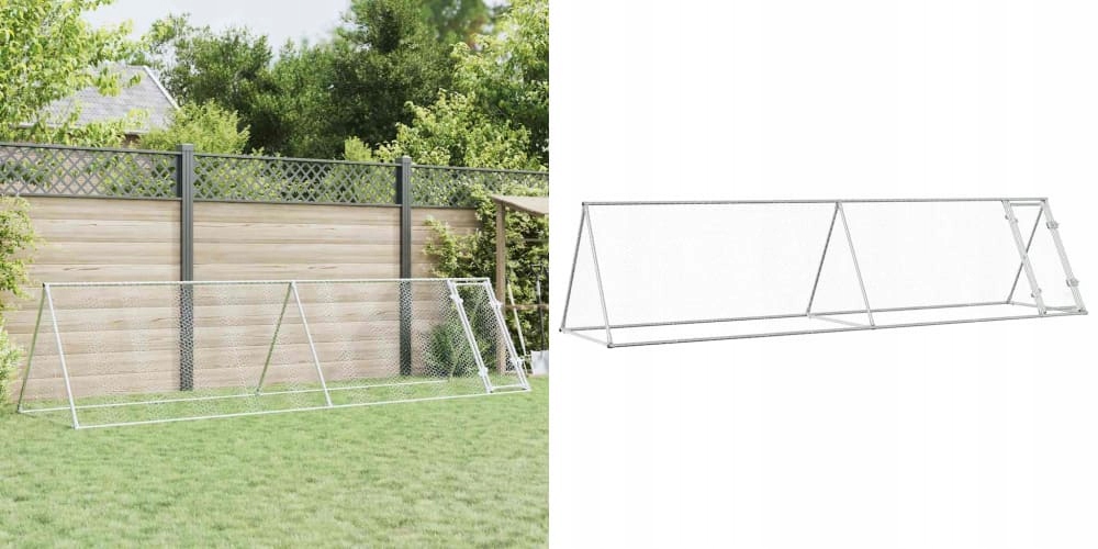 Levně Stříbrná klec pro kuřata, 400 x 105 x 91 cm, ocel