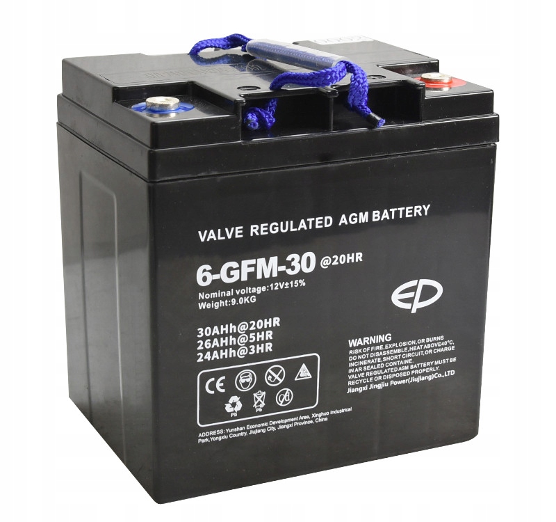 Baterie Agm pro paletovač EPT20-15EHJ, 6-GFM-30, 12V/30Ah 1121-500001-0A