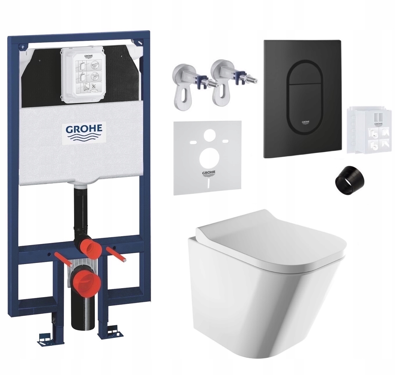 7v1 Podomietkový Wc set, rošt Grohe Slim Wc miska Rim Omnires tlačidlo