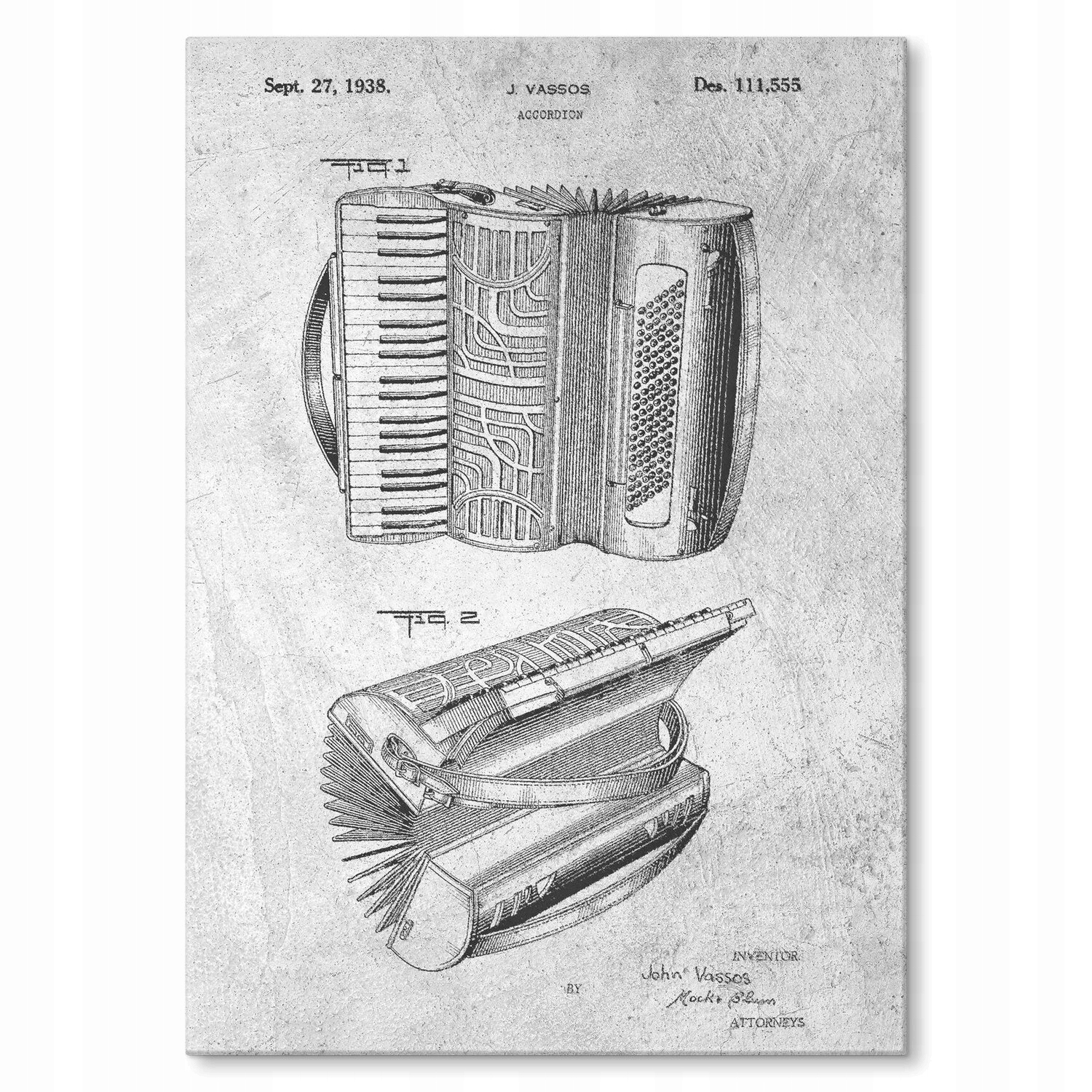 Kovový plakát Accordion Instrument Stone Szyld Plech 30 x 42 cm Dárek