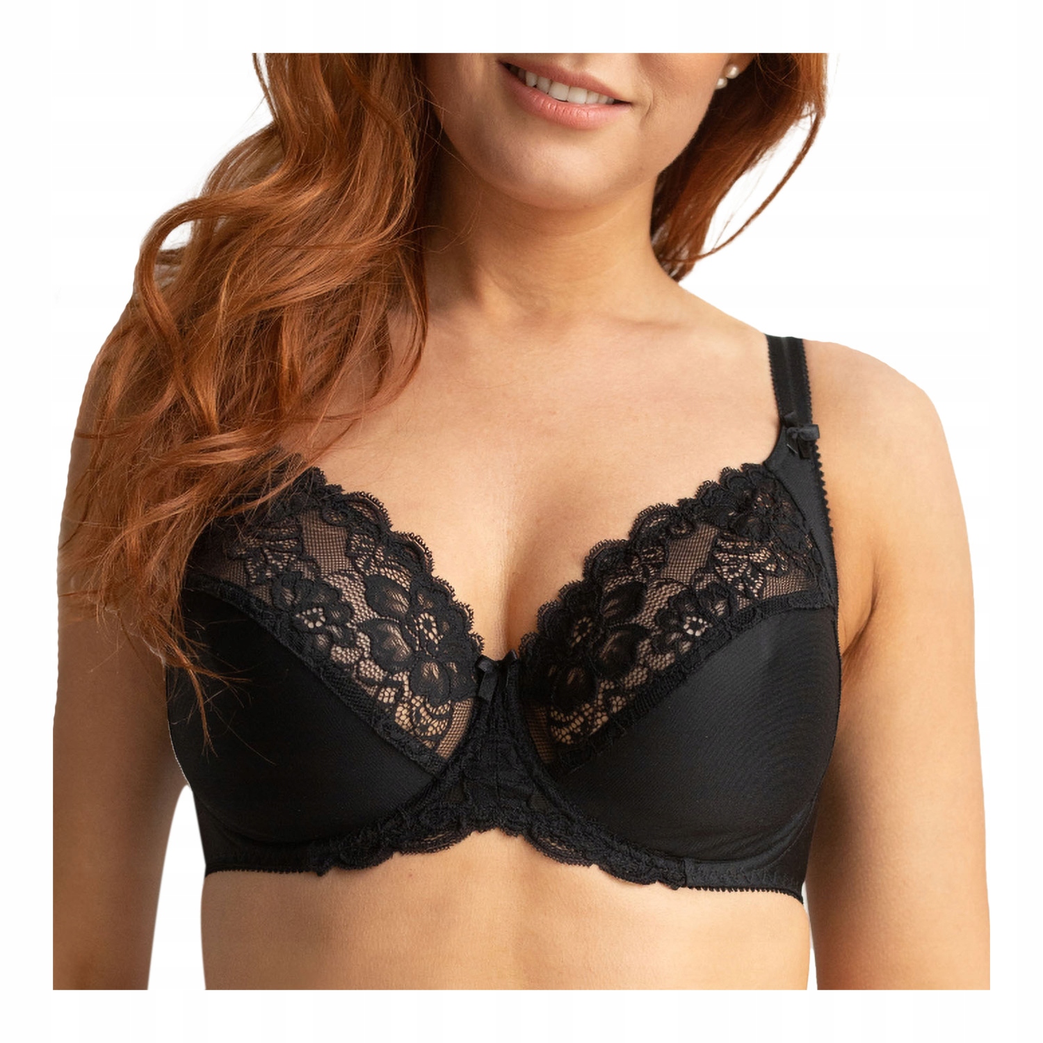 Měkká podprsenka s kosticemi, velké poprsí, černá, sexy Kleo 85F