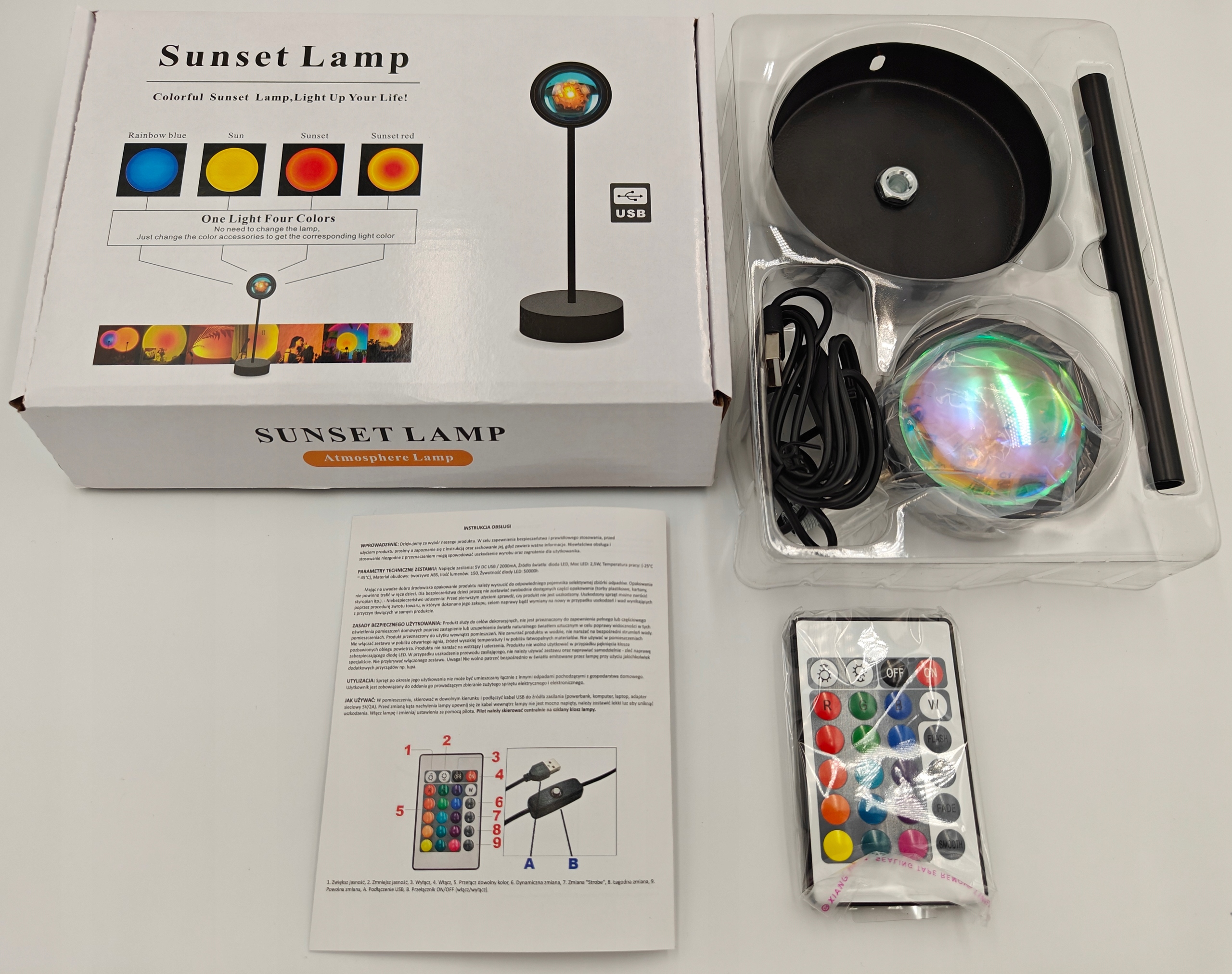 LAMPKA NOCNA SUNSET LED DO SYPIALNI NA BIURKO DLA DZIECI STOJĄCA - PREZENT Informacje o bezpieczeństwie CE