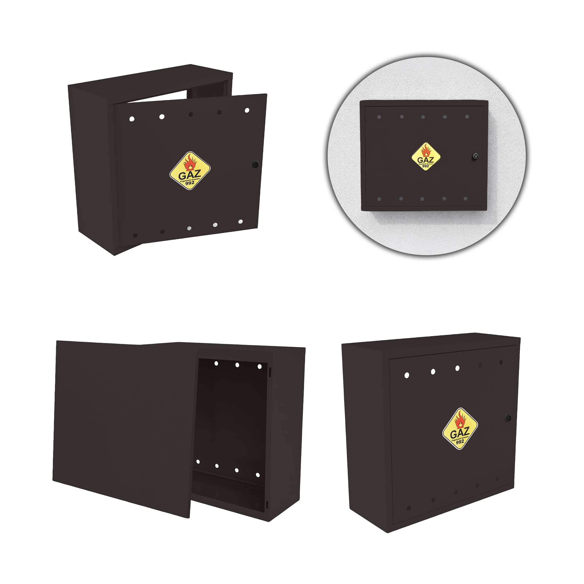 Plynová Skříňka 60x60x25 Bronzová Skříňka S Zády Na Plynový Ventil Ocelová