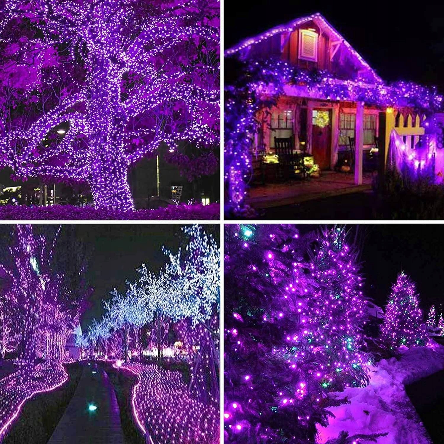 ERWAWEE Lampki Wodoodporne Fioletowe Girlanda Dekoracyjna Ledowa 50M 500LED — miniatura 6