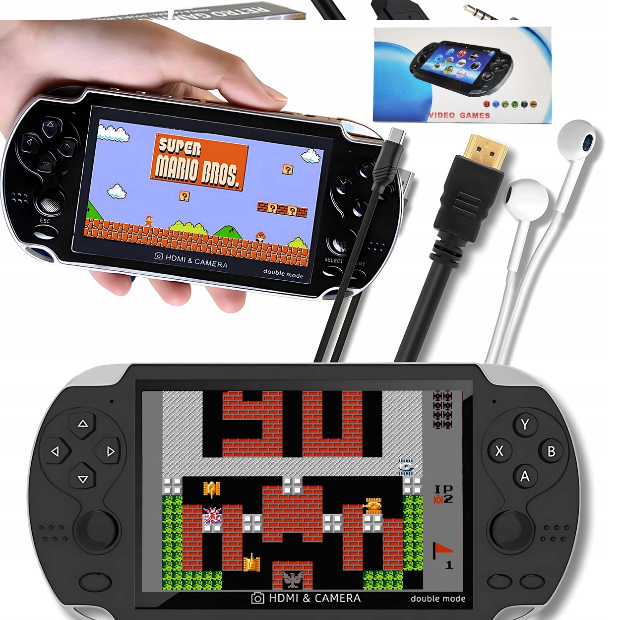 Mini Konsola Przenośna X Do Gier Retro 100+ Gierek 8 Gb Pl Menu Tv Hdmi 5,1