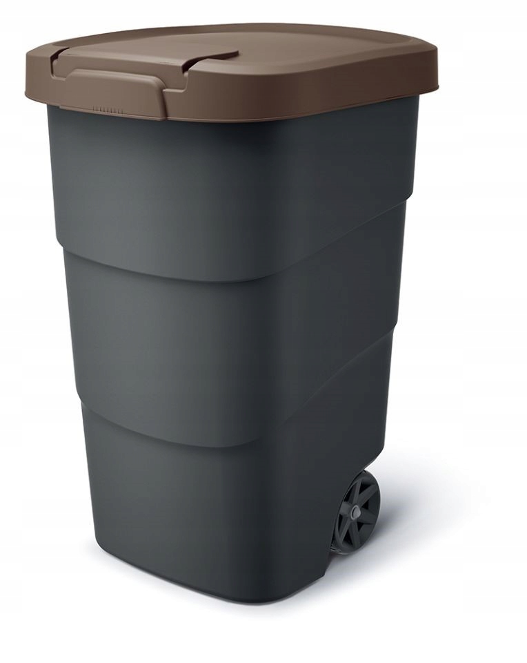 Levně Popelnice Prosperplast Wheeler 95 l antracit s hnědým víkem