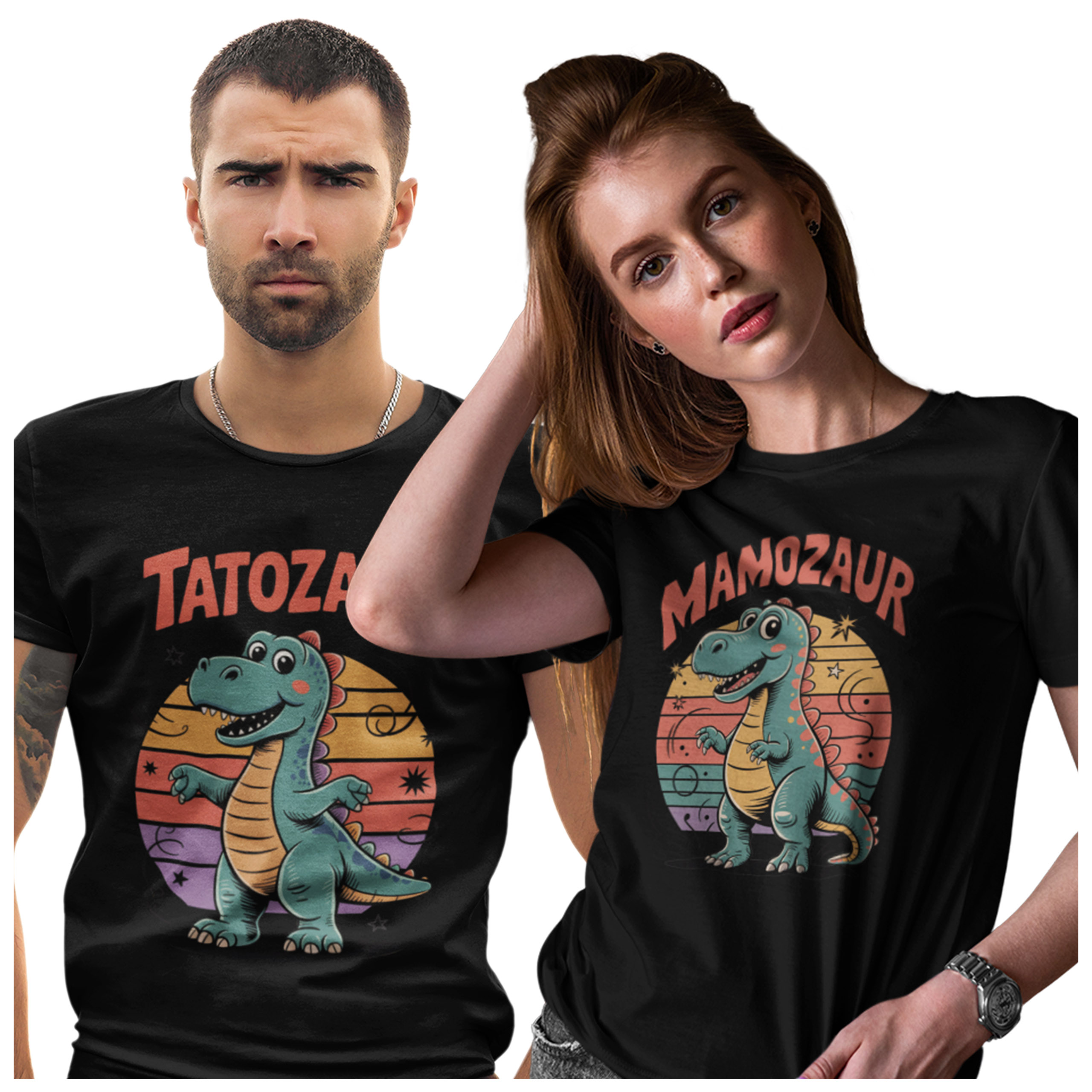 Trička Pro Maminku A Tatínka Dárek Den otců a matek Mamozaur Saur Tatozaur