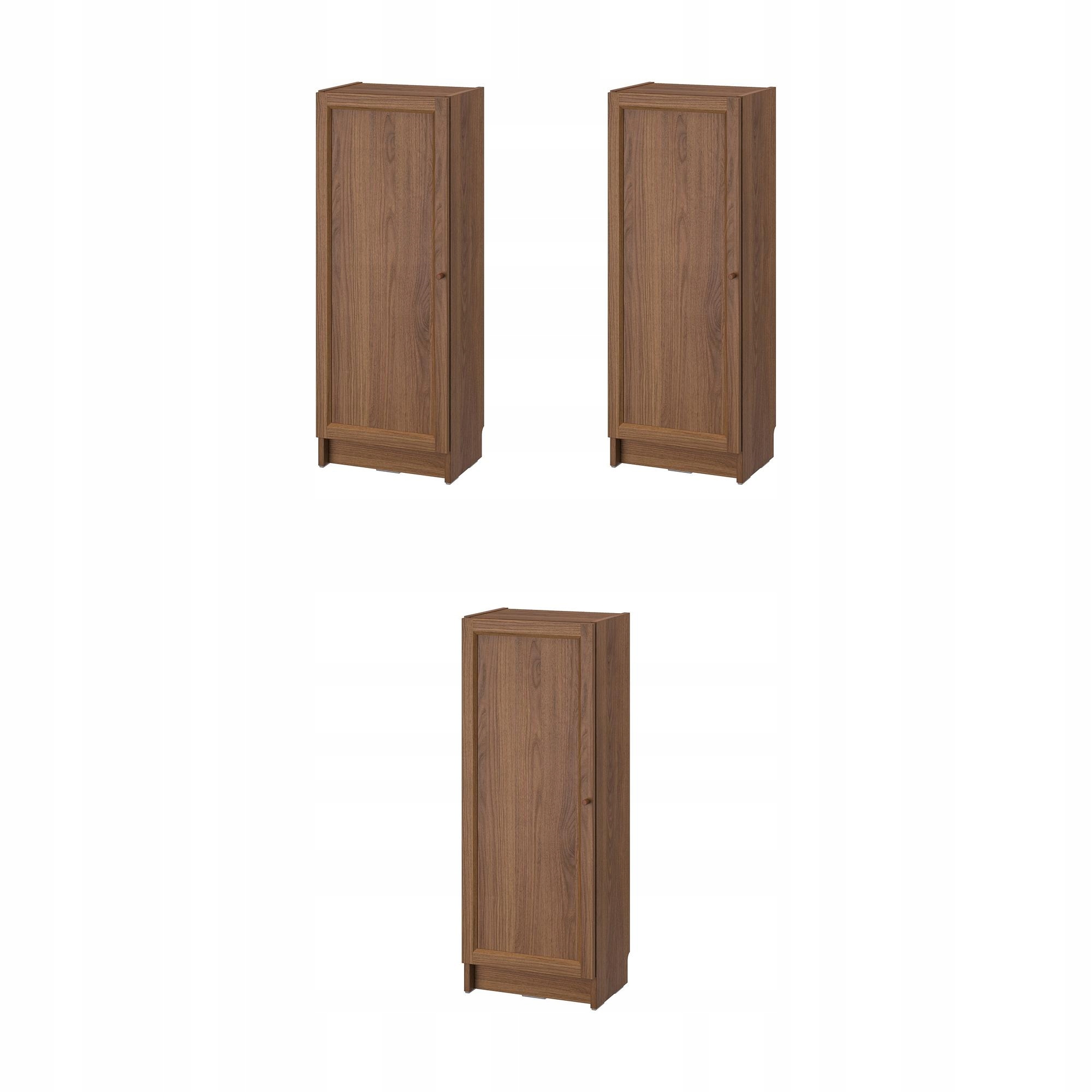3 szt. Regał Billy Oxberg brązowy orzech 40x30x106 cm mebel