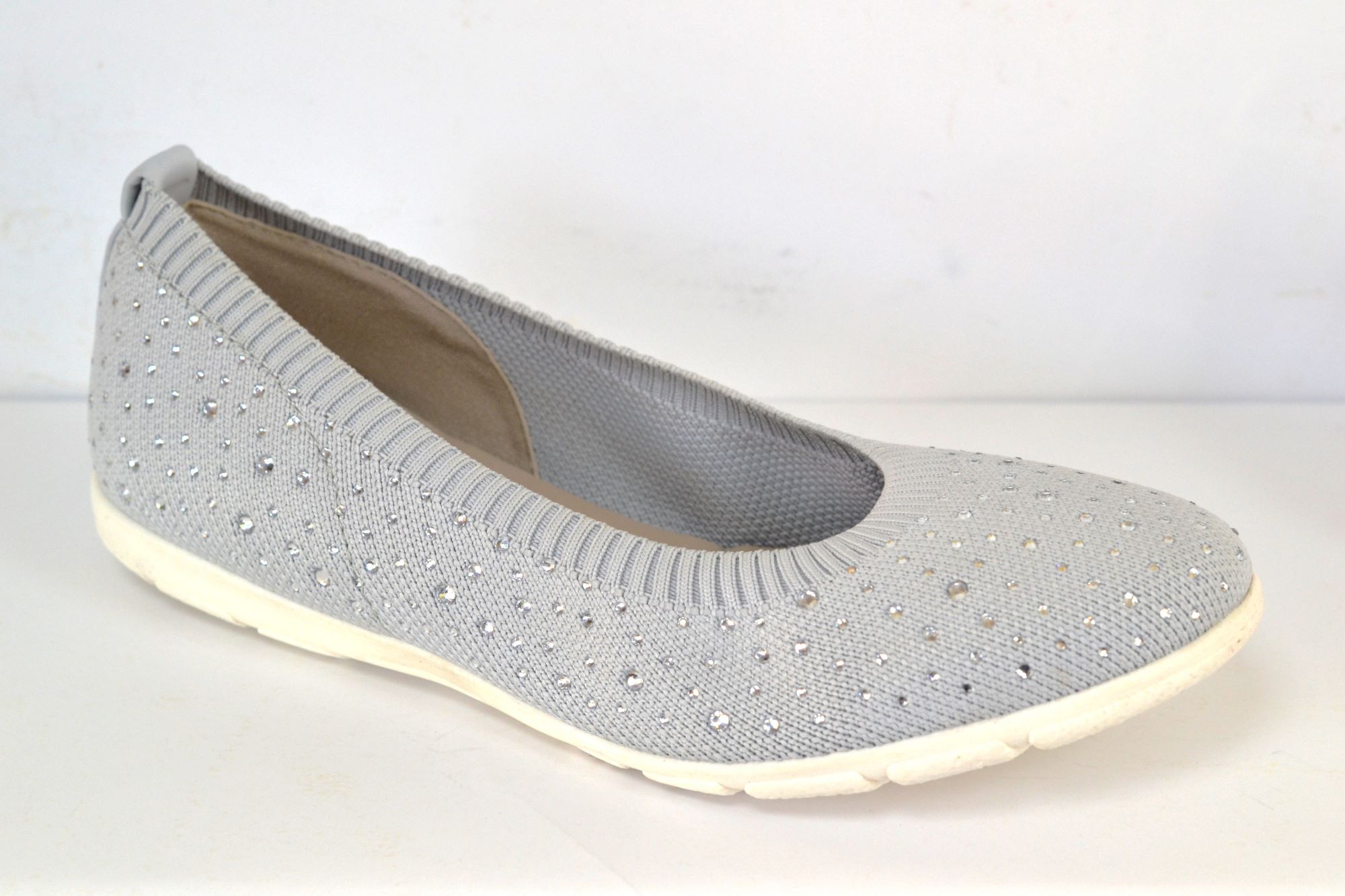 Caprice 22107-42 Baleríny Šedé Lt Grey Knit VEL.37