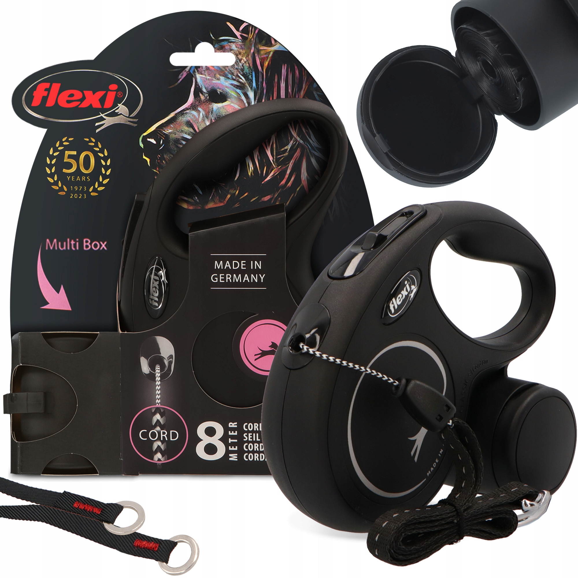 Smycz Flexi Automatyczna Psa 8m Linka Pojemnik Woreczki Przysmaki Multi 3O