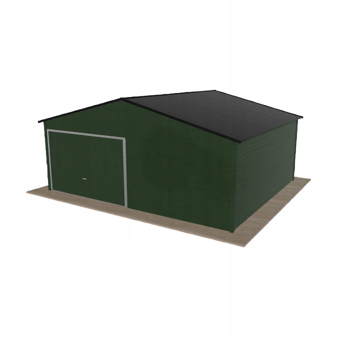 Plechová garáž 6x5 m jednopolohová, dvouspádová, zelená