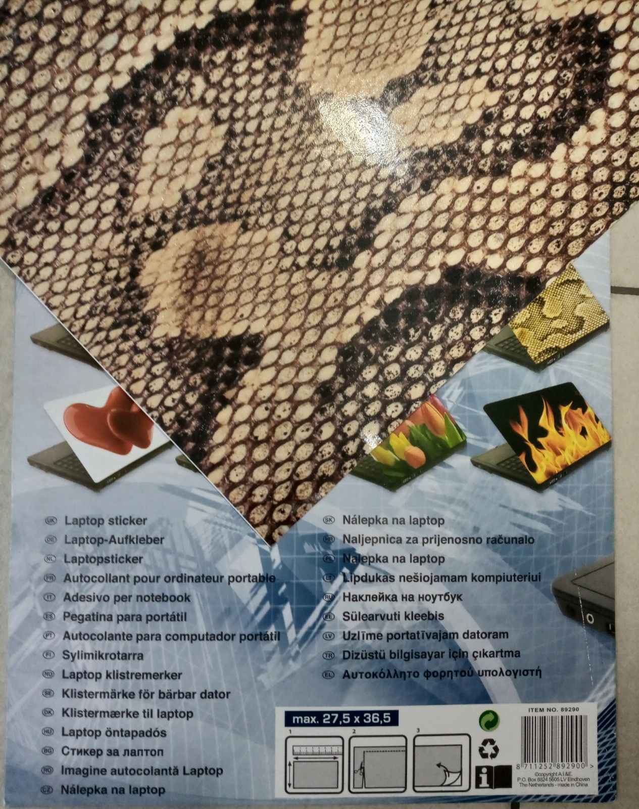 Skórka naklejka na laptopa - motyw "skóra węża" Kod producenta 89290