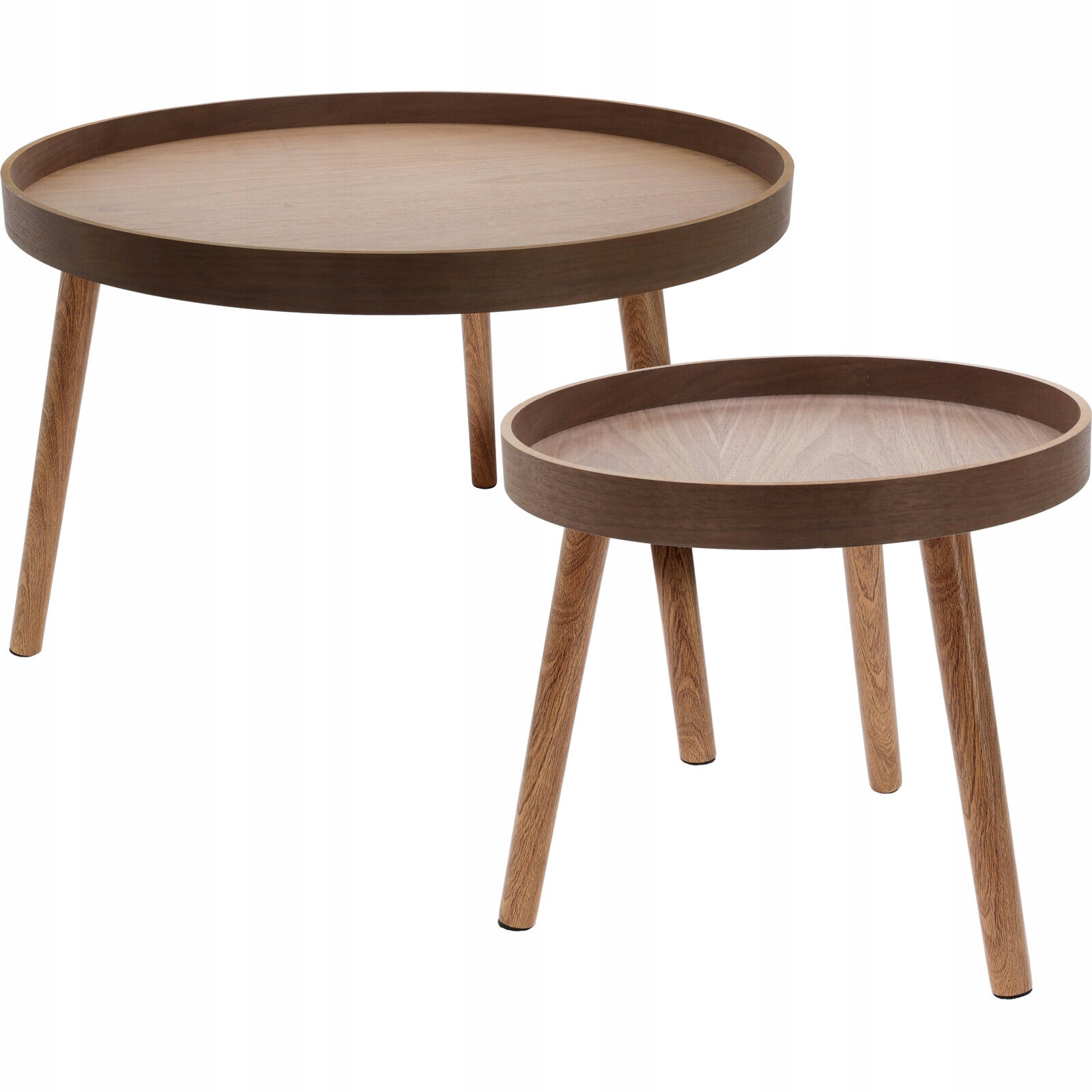 Sada Konferenčních Stolků Borovicové Dřevo Mdf Ø 60 CM Ø 38 CM