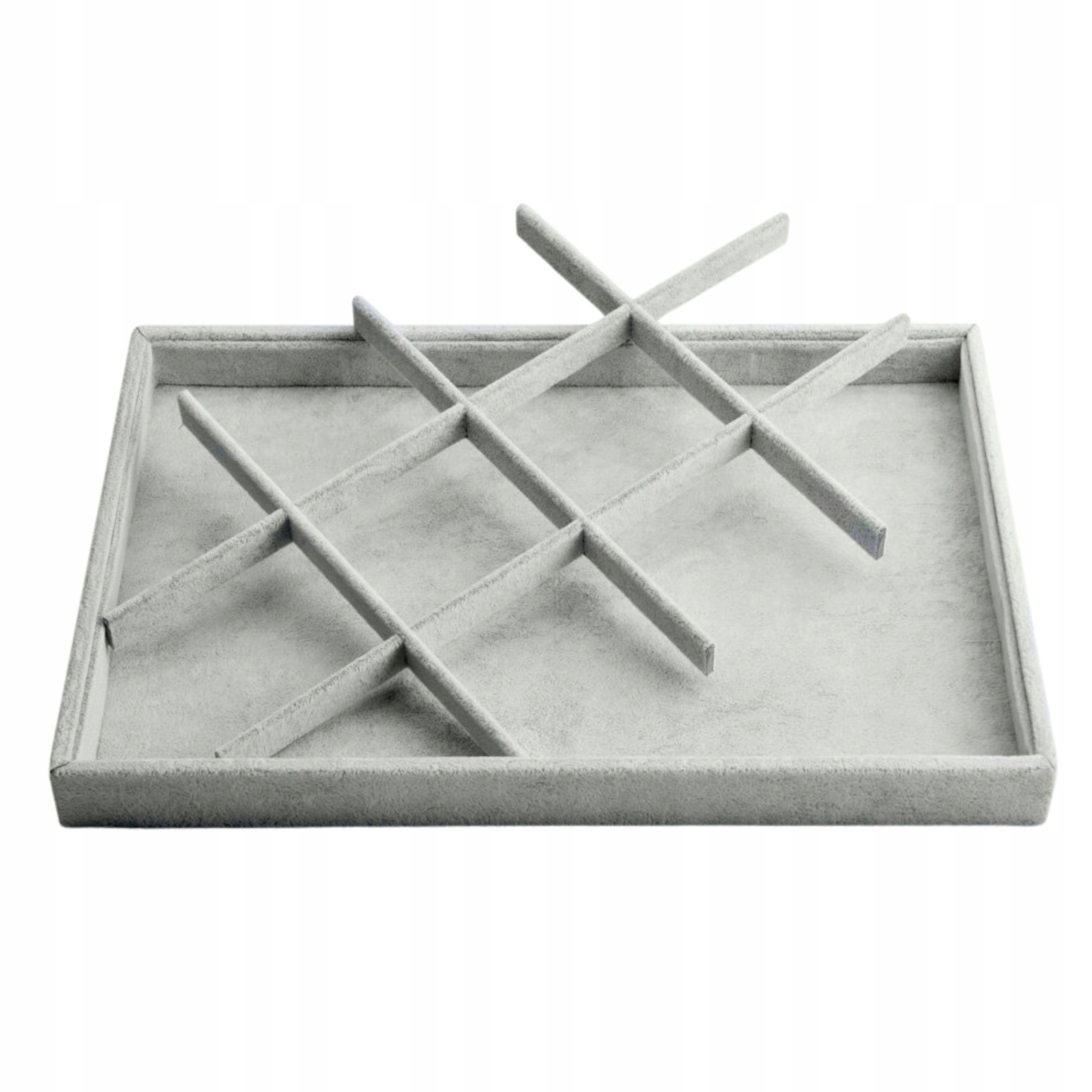 TACA EKSPOZYTOR NA ZEGARKI BRANSOLETKI BIŻUTERIĘ PUDEŁKO POJEMNIK ETUI Y8 Kolor dominujący szary