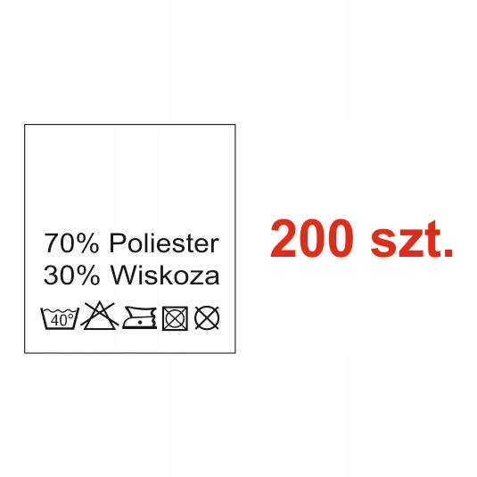 Wszywki Metki 70% Poliester 30% Wiskoza 200 szt