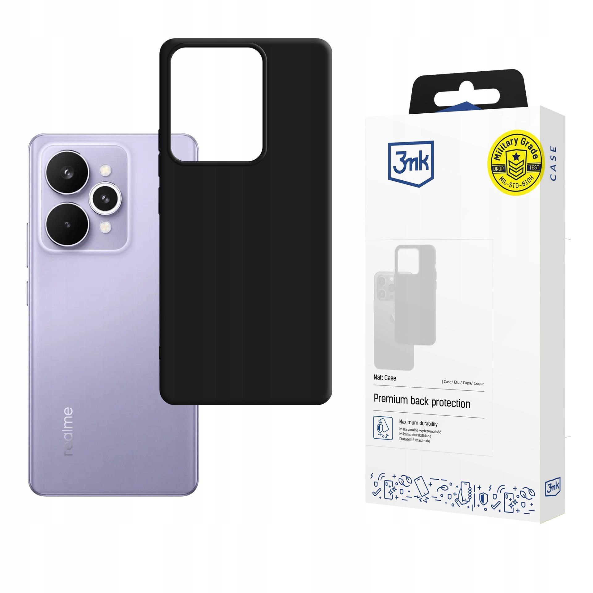 Etui 3mk Matt Case na Realme 15 5G 15 Pro 5G czarne 3mk Protection