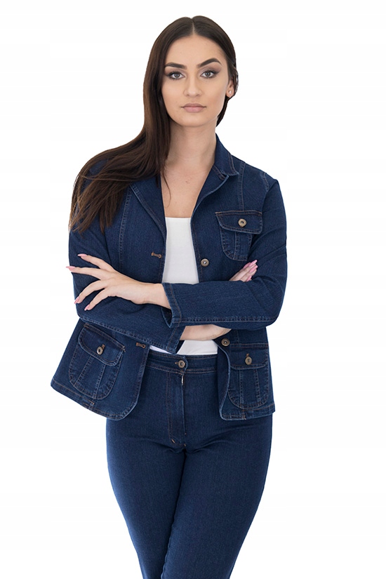 ŻAKIET MARYNARKA DŻINSOWA JEANS (38-54) r.54 Okazja elegancka