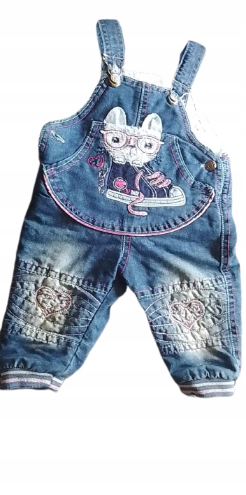 Spodnie JEANS ocieplane OGRODNICZKI niemowlęce 74 Rozmiar 74