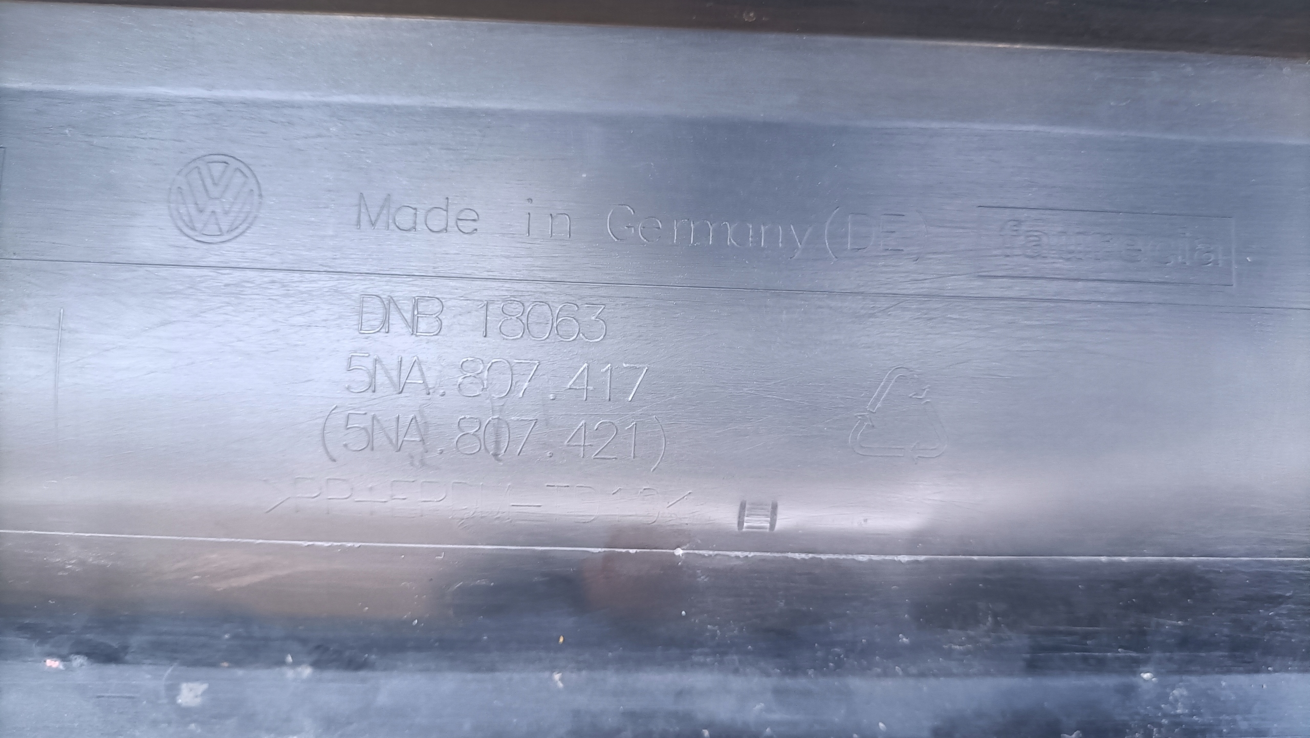 VW TIGUAN 2 II bumper rear part rear upper 5NA807417 HA104