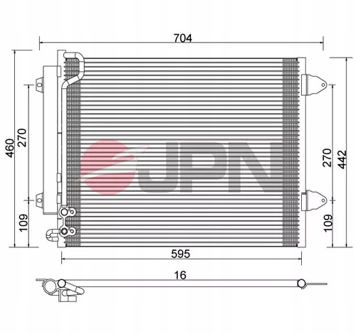 CHŁODNICA KLIMATYZACJI VW PASSAT 05- Producent części JPN
