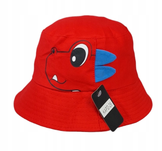

Kapelusz bawełniany 3D Czerwony Dinozaur
