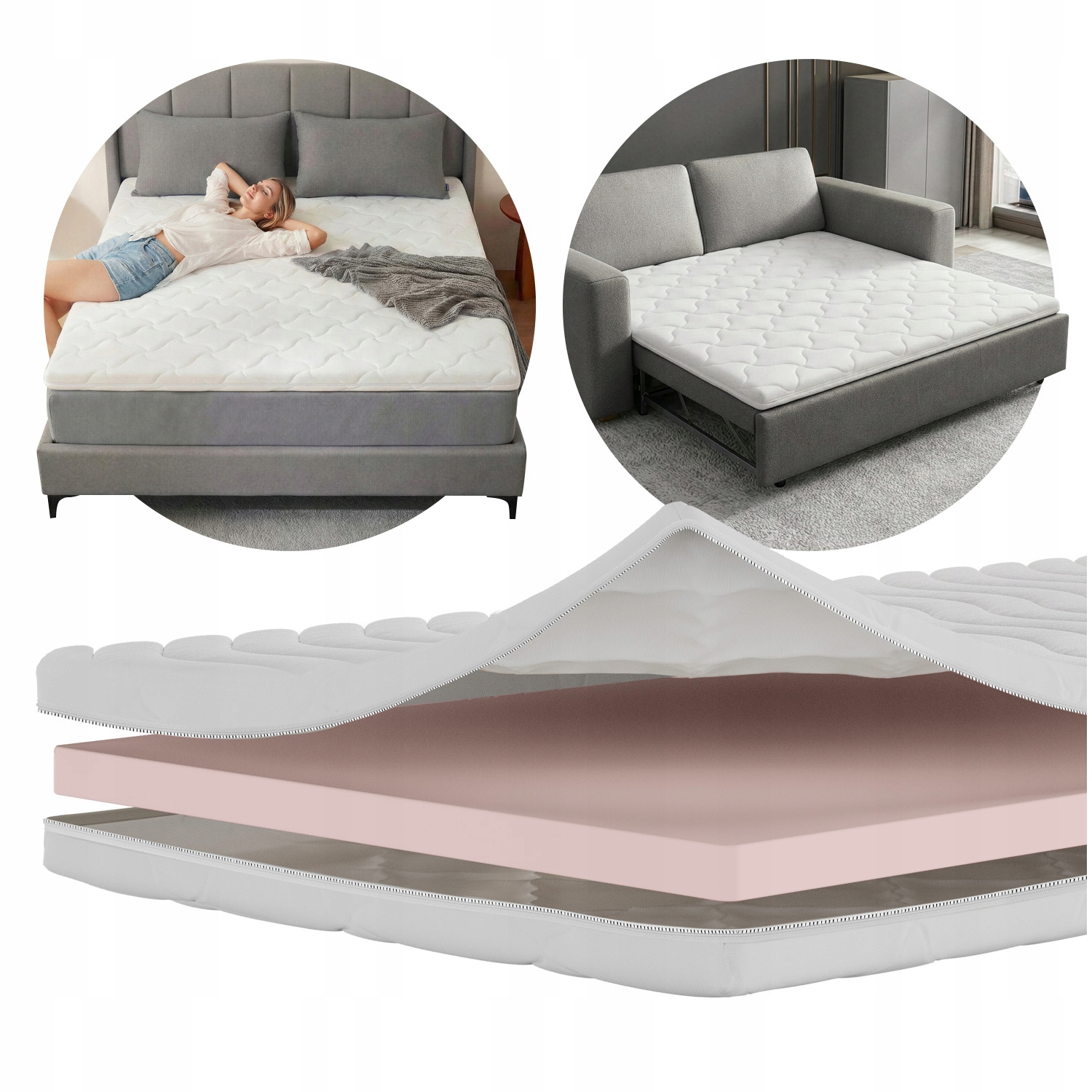 Materac nawierzchniowy 140x200 Topper Pianka Hr H4 (twardy)