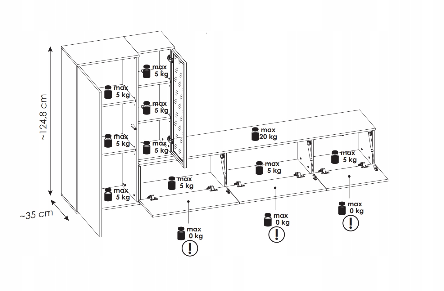 Nowoczesna MEBLOŚCIANKA CLARE – zestaw RTV z LED – Dąb Viking / Kaszmir Kod producenta DVC CL