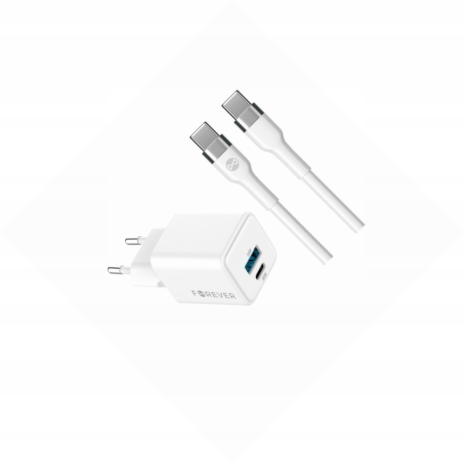 Szybka ładowarka GaN 30W 2 wejścia Usb i Usb-c z kablem do Realme 9 Pro