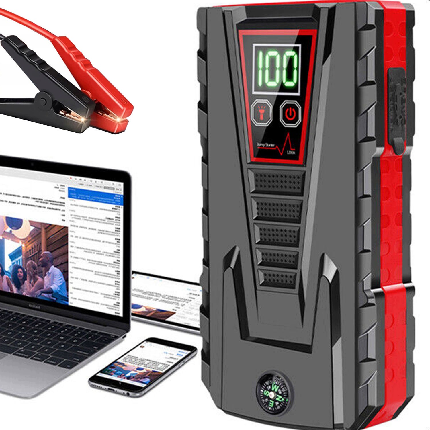 Startér Do Auta 99800MAH Powerbank Autostartovací Zařízení 600A 12V