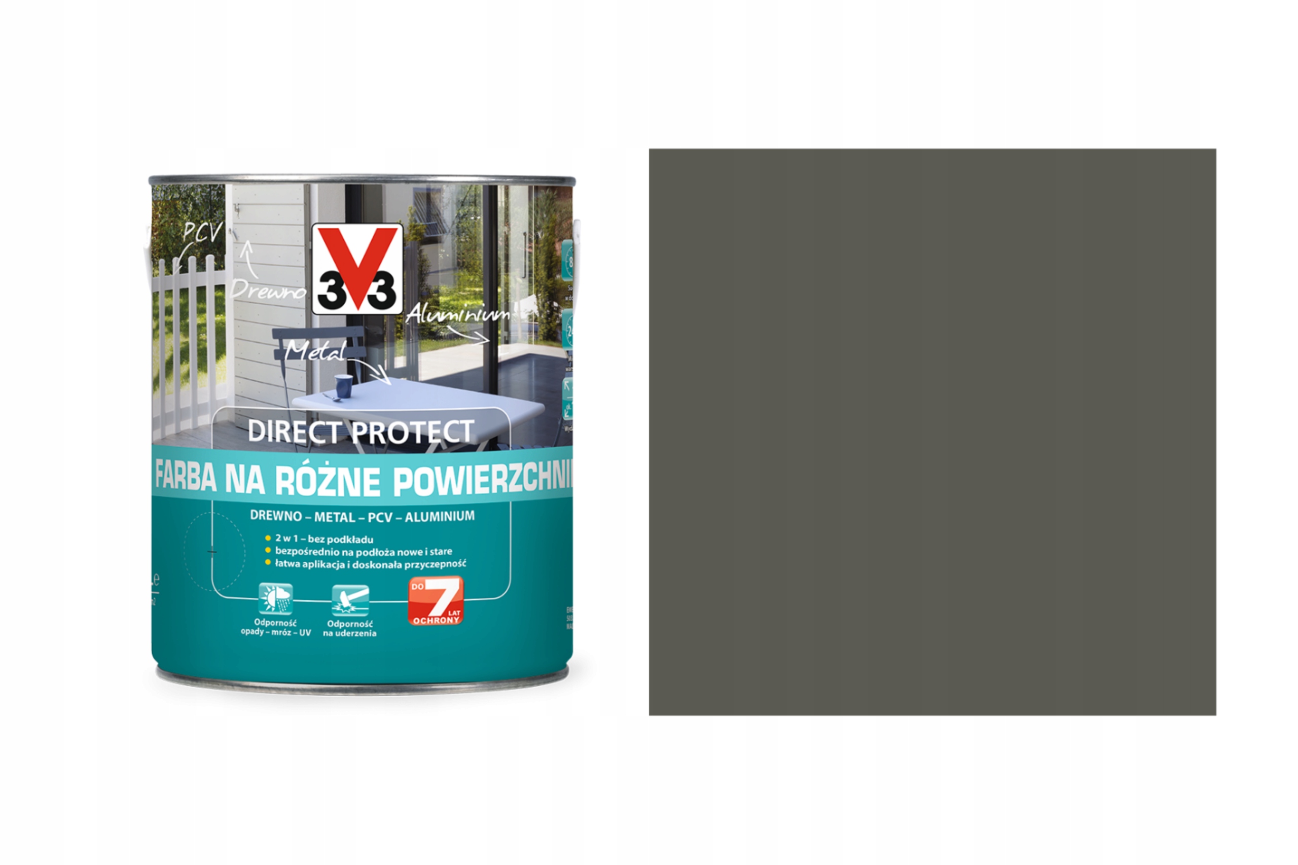 

V33 Direct Farba Różne Powierzchnie Antracyt 2,5L