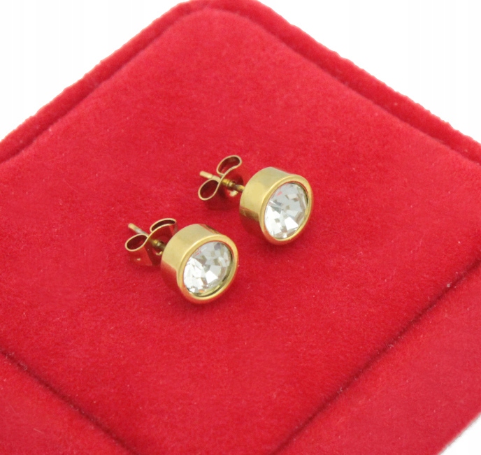 

Kolczyki Złote Zirconia 8 MM Stal Chirurgiczna