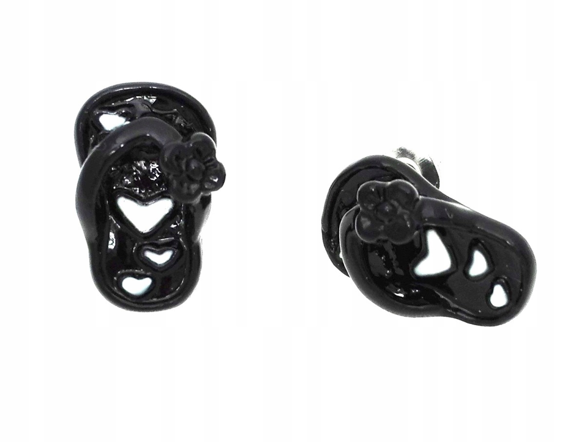 

Kolczyki czarne klapki japonki