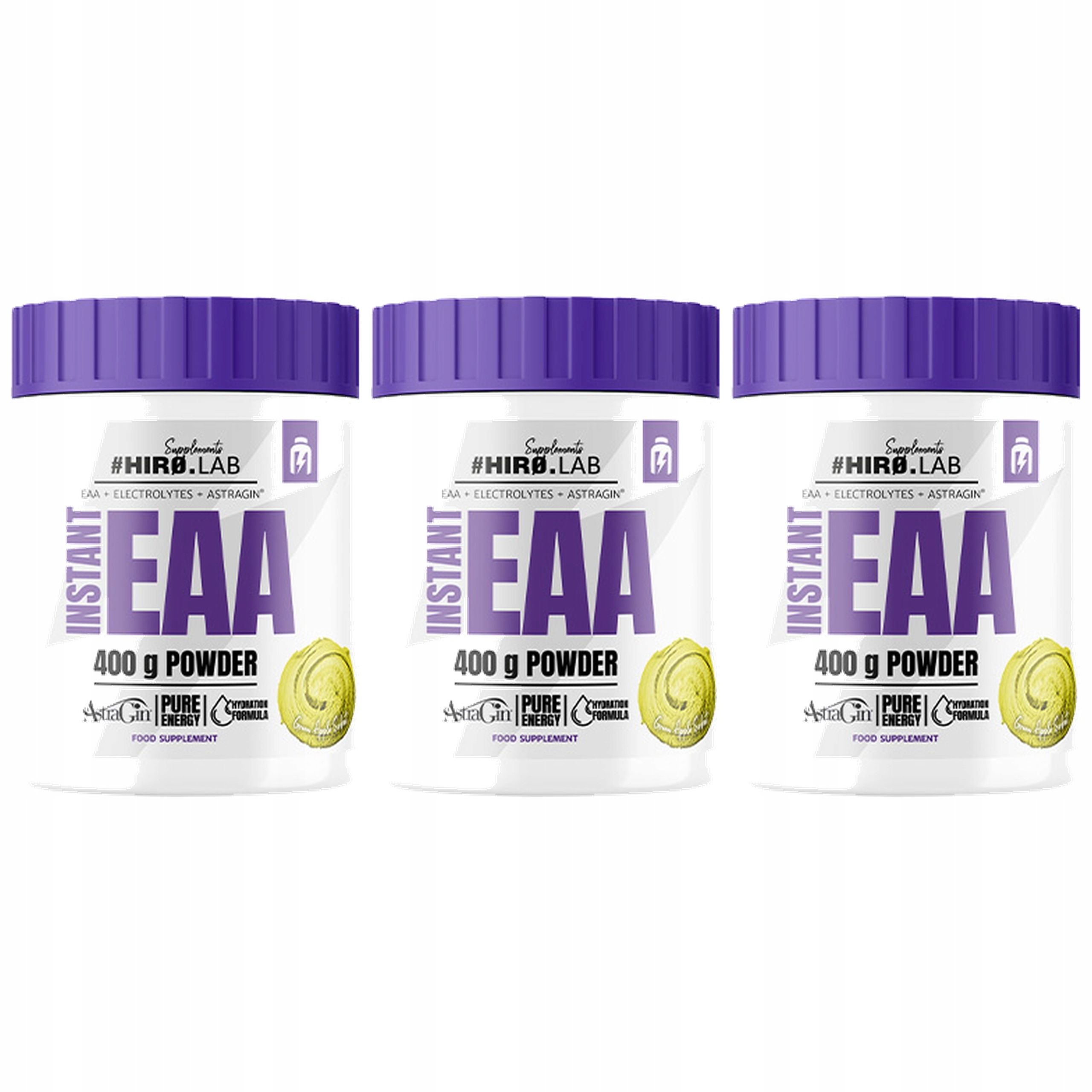 3x Eaa Ezogenní Aminokyseliny Amino 400 g leucin Elektrolyty Jablko Hiro