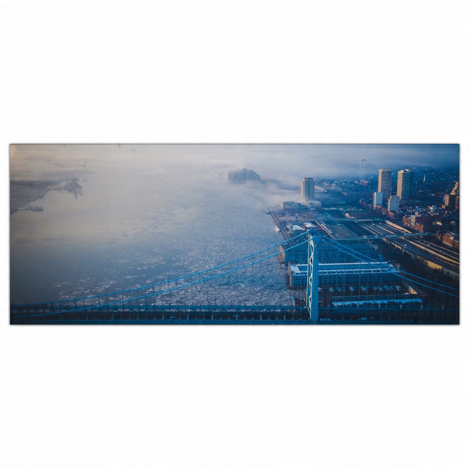 

Obraz na szkle Foto Mgła Most Wschód Słońca 125x50