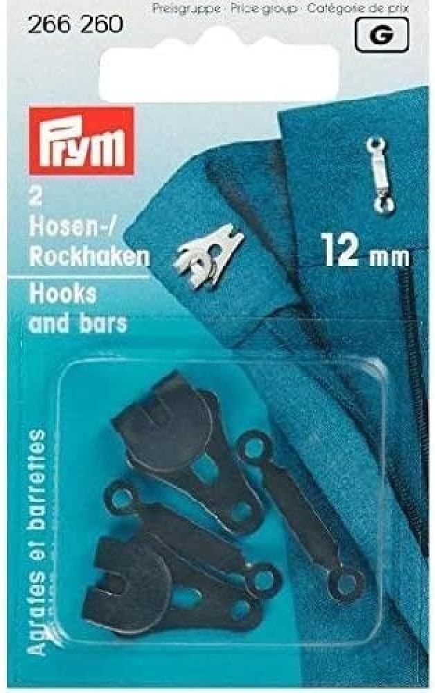Háčky A Paty Ke Kalhotám A Sukně 12 MM Černé 2-DÍLNÉ