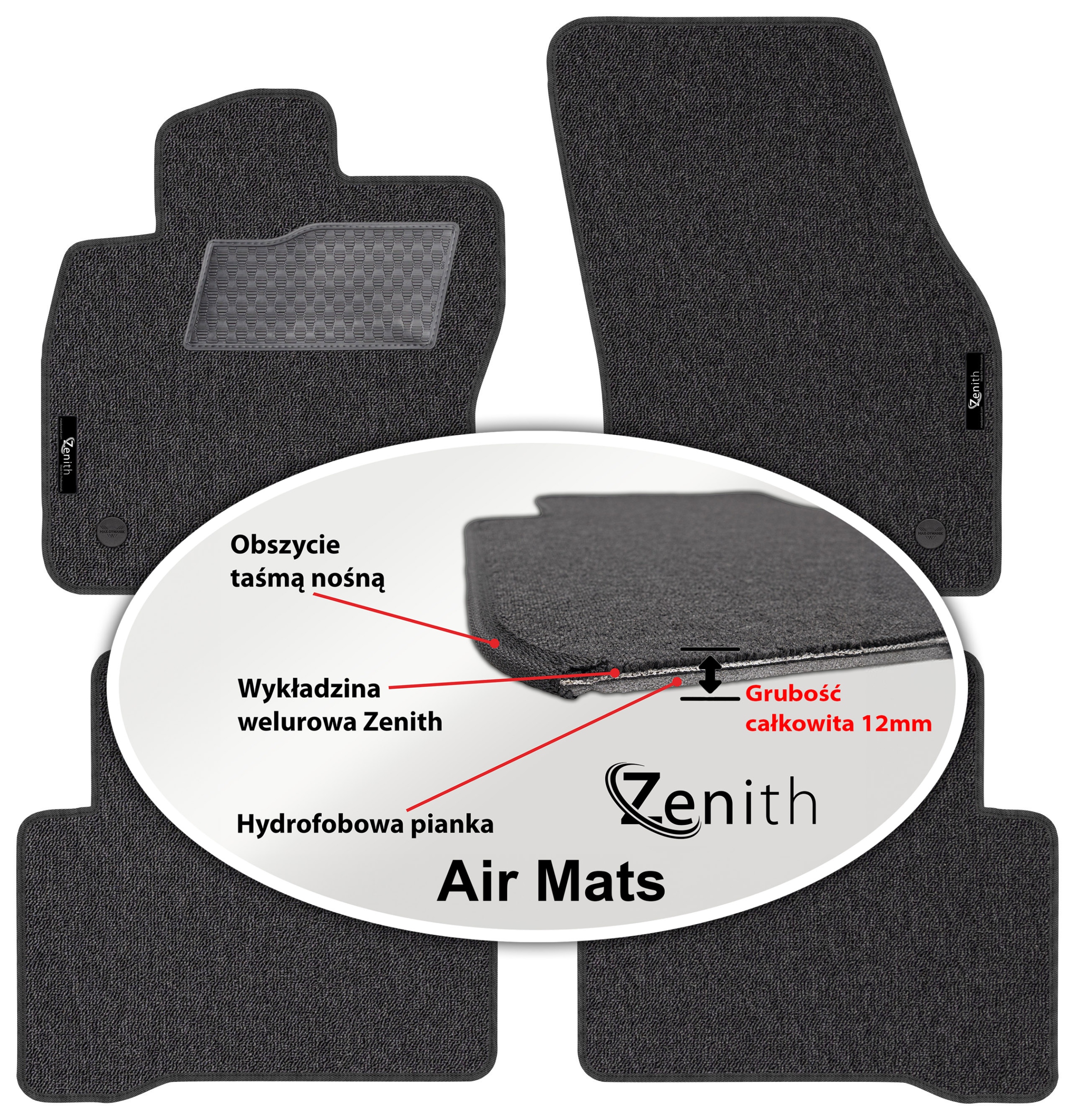 Vw Touran II 5os 2015- Velúrové koberčeky do auta Zenith Air Mats