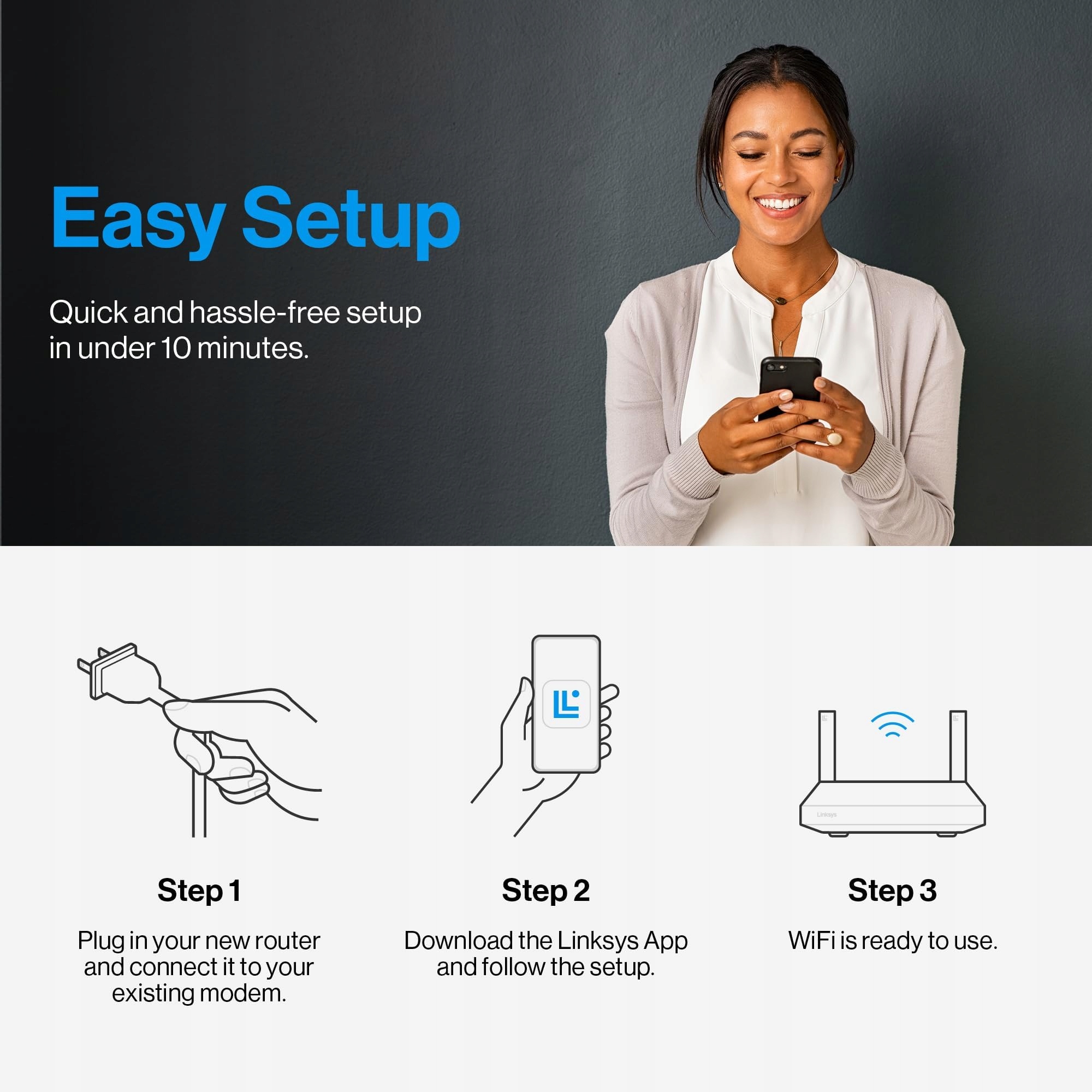 LINKSYS Mikro Router Pro 6 Mesh WiFi 6 AX5400 5400 Mbit/s 35+ Urządzeń — miniatura 4