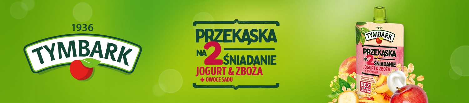 Mus Tymbark przekąska Jogurt Zboża Owoce Sadu 12 x 100g Smak jogurt & zboża + owoce sadu