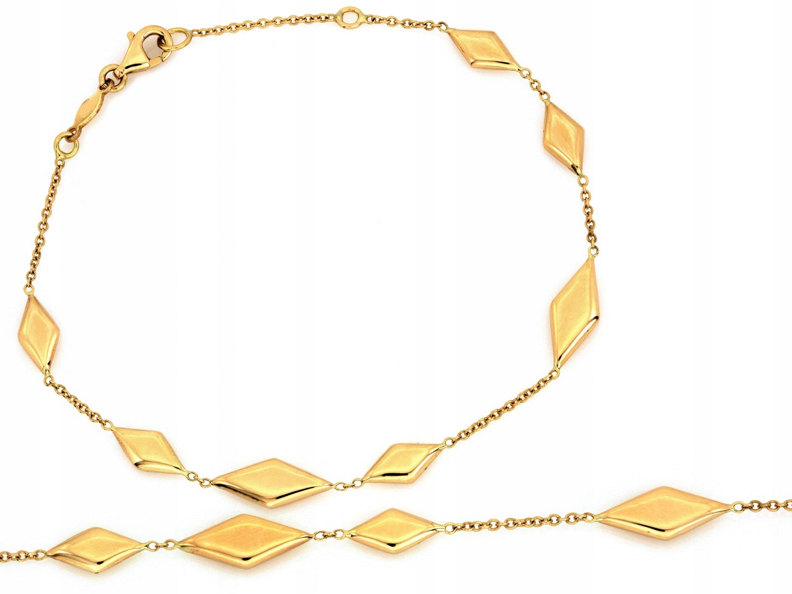 Dámský náramek zlatý 585 14k s romby 2.91g Šířka 5.6 mm Velikost