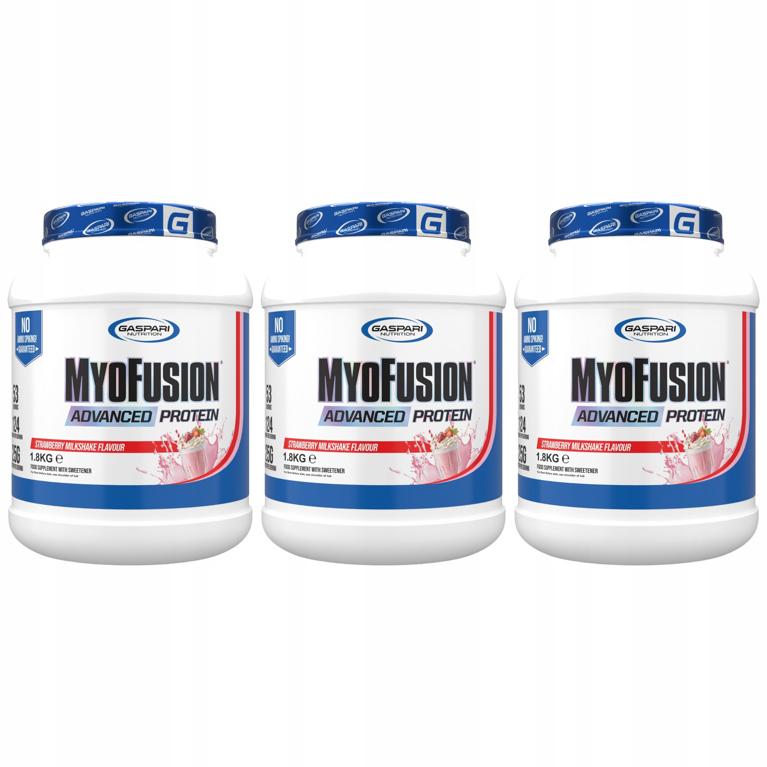 3x Proteinový izolát Protein Wpc Wpi MyoFusion 1800g Jahoda Gasp
