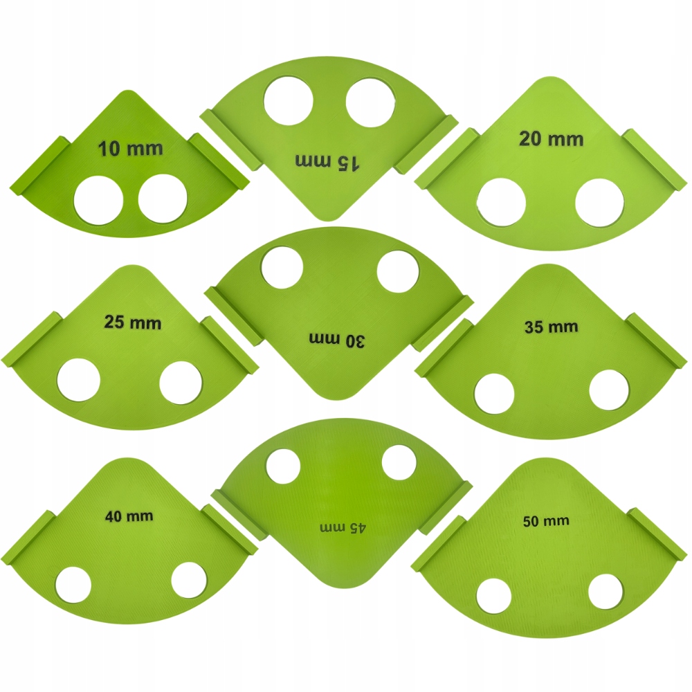 Šablony Vzorníků Pro Frézování Rohů 10 15 20 25 30 35 40 45 50 MM