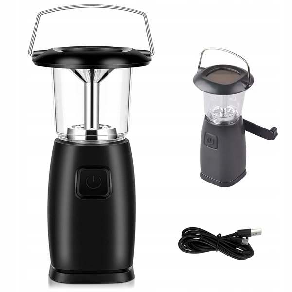 Lampa Turystyczna Kempingowa Solar Z Korbą Ręczną