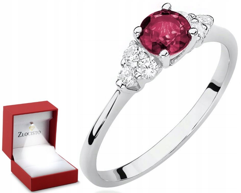 Zlatý Prstýnek S Rubínem Bílé Zlato Gravírování