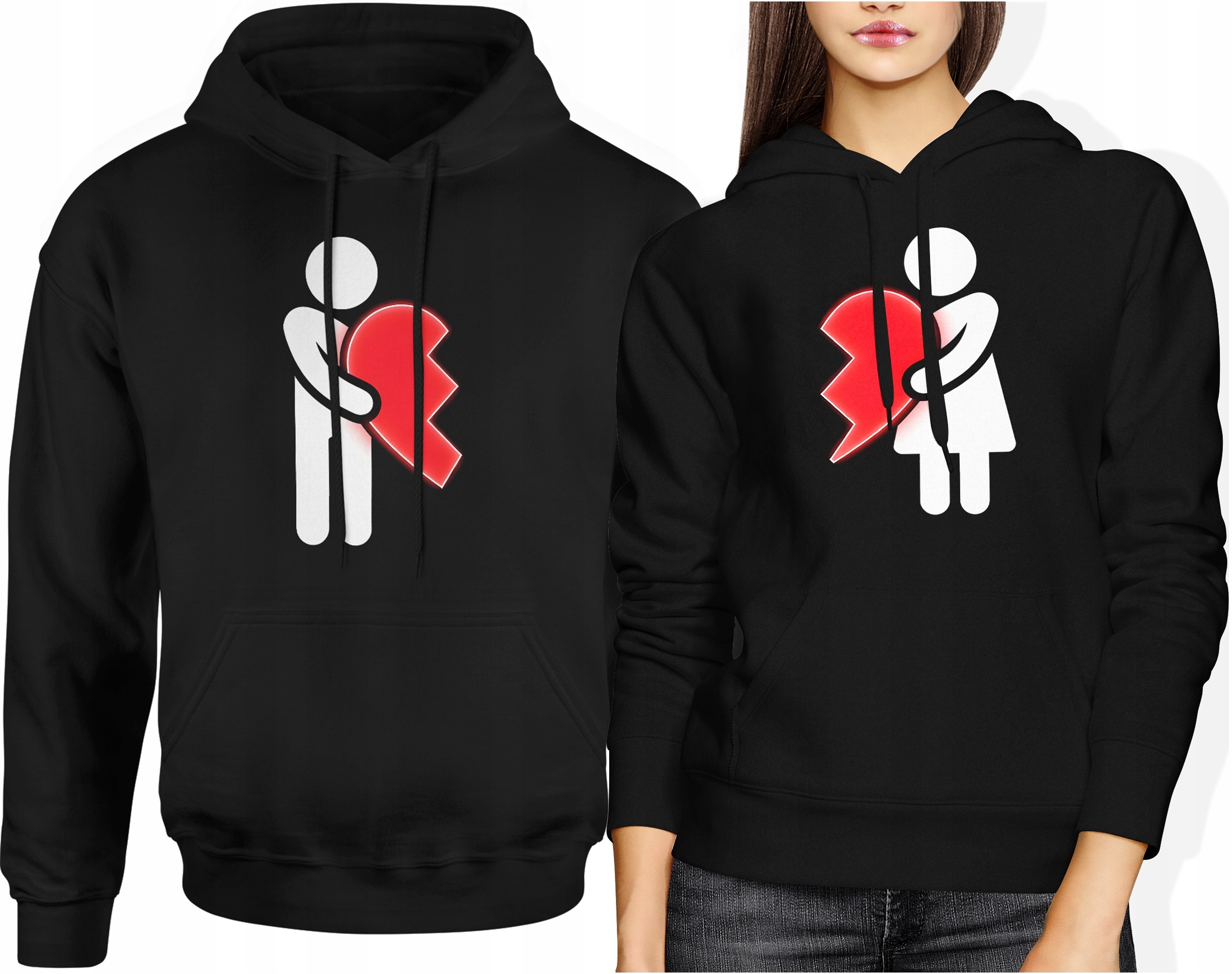 Mikina Pár Ona Srdce Valentýnský Set Dárek Pánská Dámská S Potiskem M